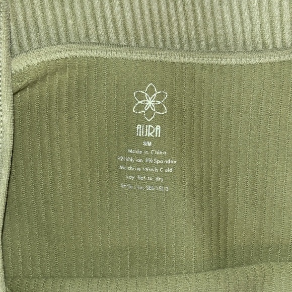 AURA sage green ribbed snap sleeveless tank bodysuit in women’s small/medium - Picture 7 of 7